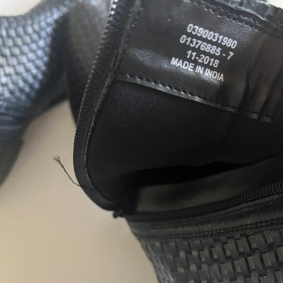 ASOS 'Austin' Women's UK 7/ US 9 Basketweave Ankle Boot Black Leather - Picture 8 of 10